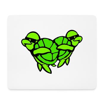 2 Tortues d’eau Dabbing Dab Dance Lunettes de soleil - Tapis de souris (format paysage) - blanc - Devant