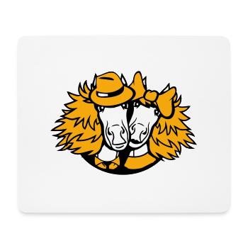 2 Pferd Hut Mann Mädchen Liebespaar Valentinstag - Mousepad (Querformat) - Weiß - Vorne