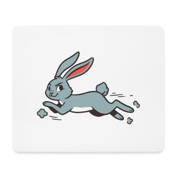 Running Bunny Rabbit Long-Eared Comic Funny - Mouse Pad (horizontal) - white - Front