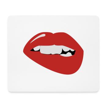 Lippe - Mousepad (Querformat) - Weiß - Vorne