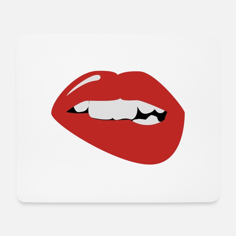 Lippe - Mousepad (Querformat) - Weiß