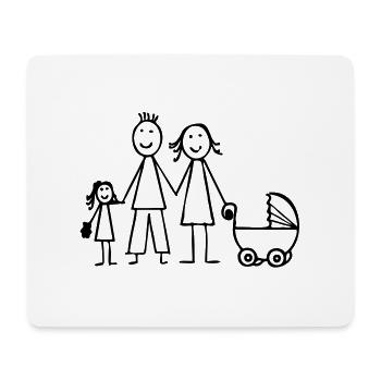 Familie - Mousepad (Querformat) - Weiß - Vorne