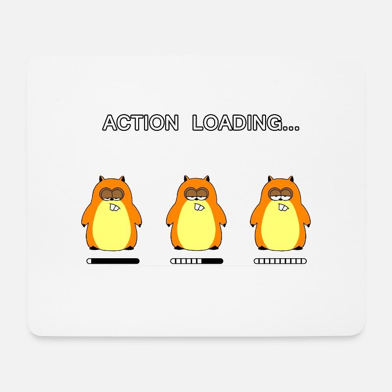 Action loading... (whiteline) - Mousepad (Querformat) - Weiß