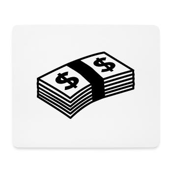Money dollars B&W - Tapis de souris (format paysage) - blanc - Devant