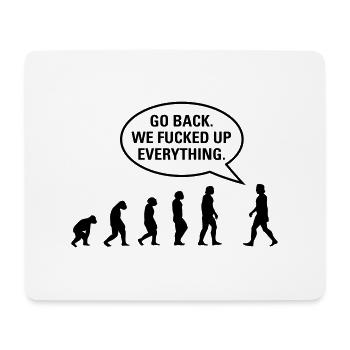 Fucked up Evolution - Mousepad (Querformat) - Weiß - Vorne