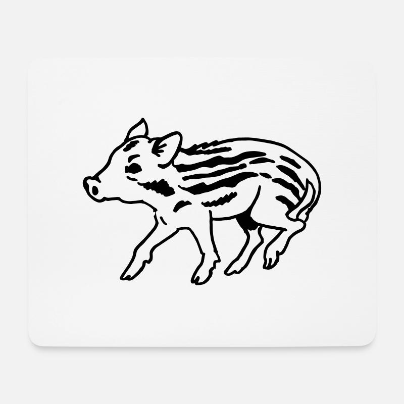 Marcassin - Tapis de souris (format paysage) - blanc