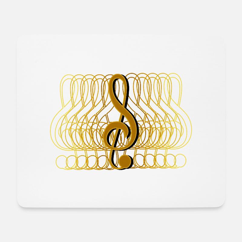 Notenschlüssel cooler Farbverlauf, Fade, Verlauf - Mousepad (Querformat) - Weiß