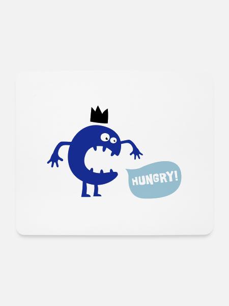 Hungry Monster - Mousepad (Querformat) - Weiß