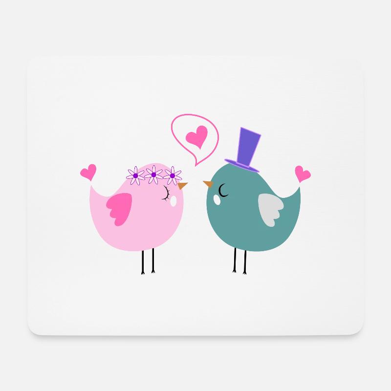 Bird Wedding - Mouse Pad (horizontal) - white