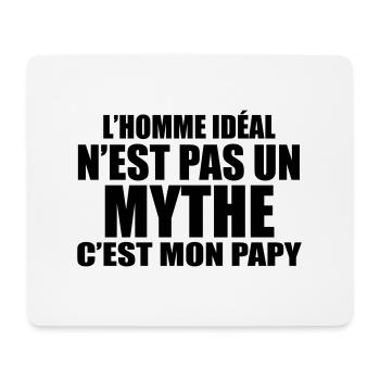 l'homme idéal n'est pas un mythe c'est mon papy - Tapis de souris (format paysage) - blanc - Devant