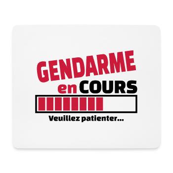 gendarme en cours - Tapis de souris (format paysage) - blanc - Devant