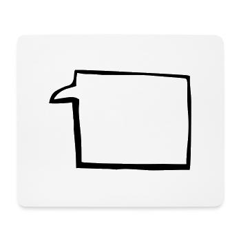sprechblase4. groß, dicker schwarzer rand - Mousepad (Querformat) - Weiß - Vorne