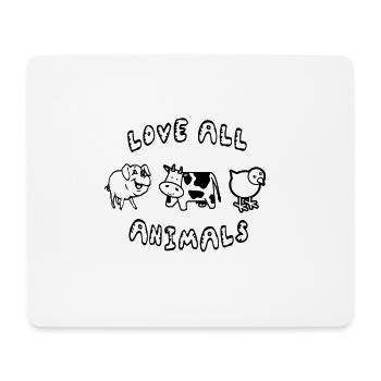 love ALL animals vegan - Mouse Pad (horizontal) - white - Front