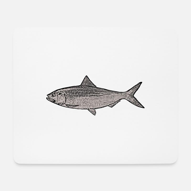 poisson - Tapis de souris (format paysage) - blanc