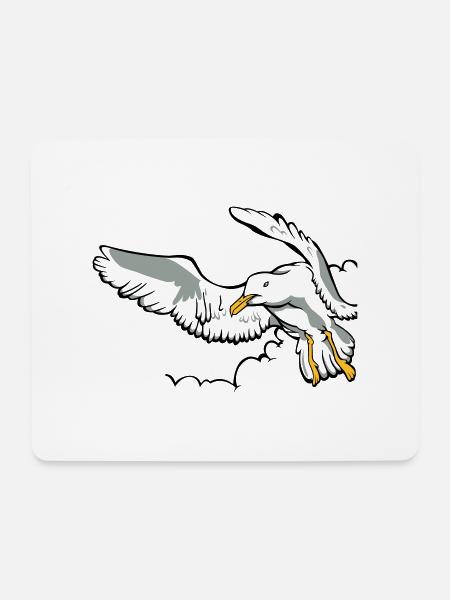Möwe - Mousepad (Querformat) - Weiß