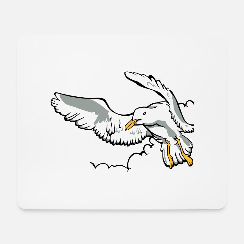 Möwe - Mousepad (Querformat) - Weiß