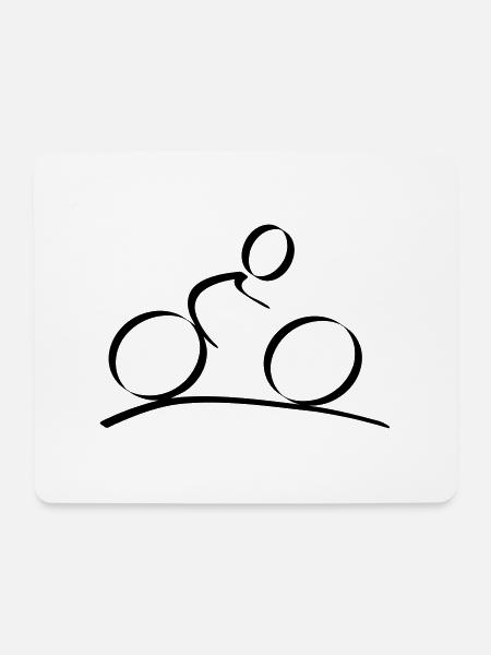 Radfahrer - Mousepad (Querformat) - Weiß