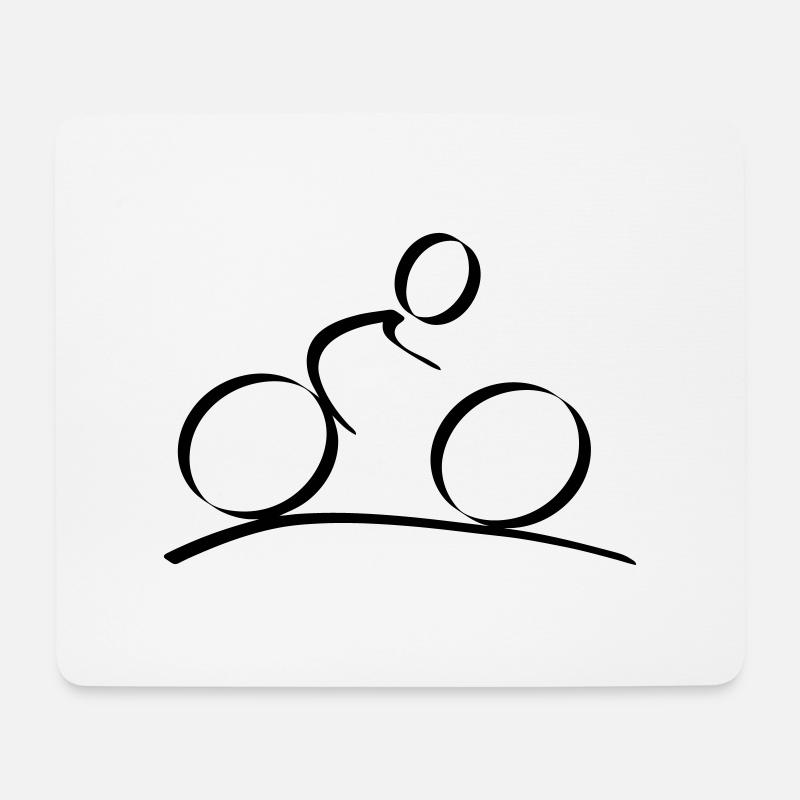 Radfahrer - Mousepad (Querformat) - Weiß