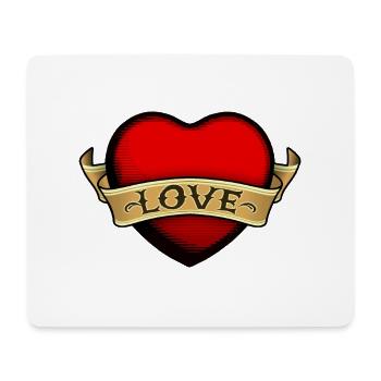 amour coeur love heart - Tapis de souris (format paysage) - blanc - Devant