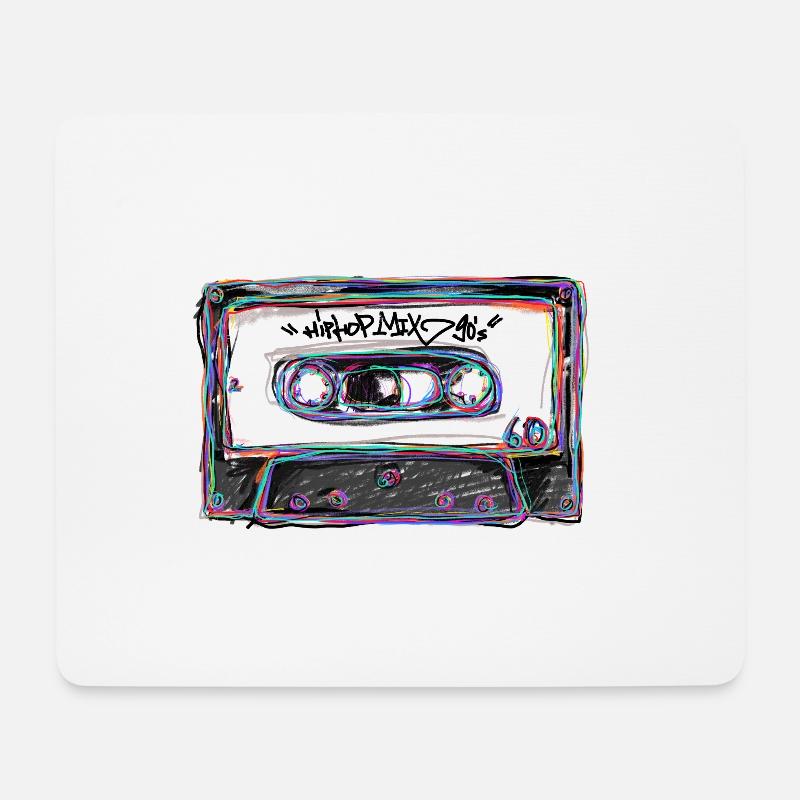 Kassette HipHop 90s - Mousepad (Querformat) - Weiß