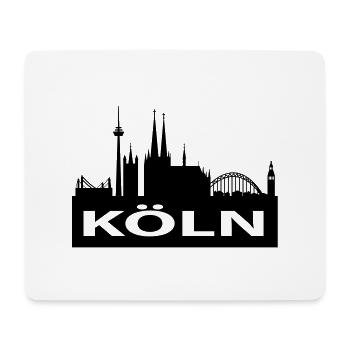 Skyline Cologne - Cologne Cathedral - Mouse Pad (horizontal) - white - Front