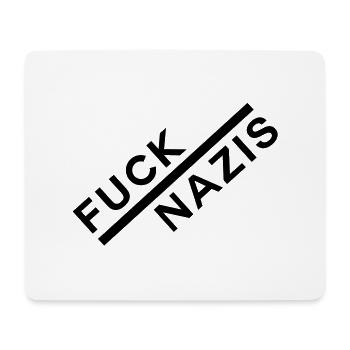 FUCK NAZIS - Mousepad (Querformat) - Weiß - Vorne