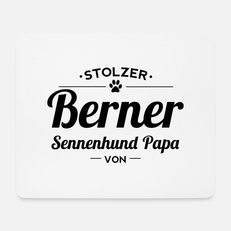 Berner Sennenhund Papa Wunschname - Mousepad (Querformat) - Weiß
