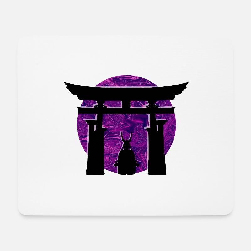 Torii Samurai Cyberpunk - Mousepad (Querformat) - Weiß