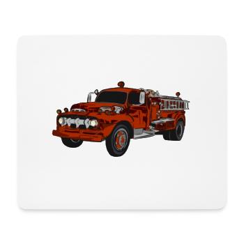 Fire Engine Firefighter Truck - Mouse Pad (horizontal) - white - Front