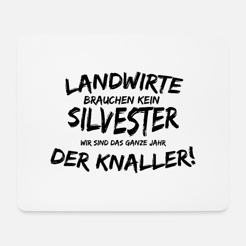 Landwirt Bauer Silvester | lustig Spruch Geschenk - Mousepad (Querformat) - Weiß