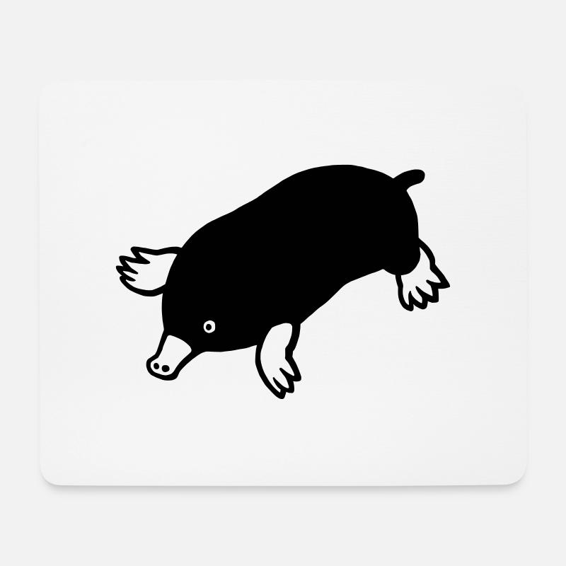 Maulwurf - Mousepad (Querformat) - Weiß