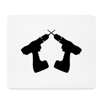 Cordless Drill Logo - Mousepad (Querformat) - Weiß - Vorne