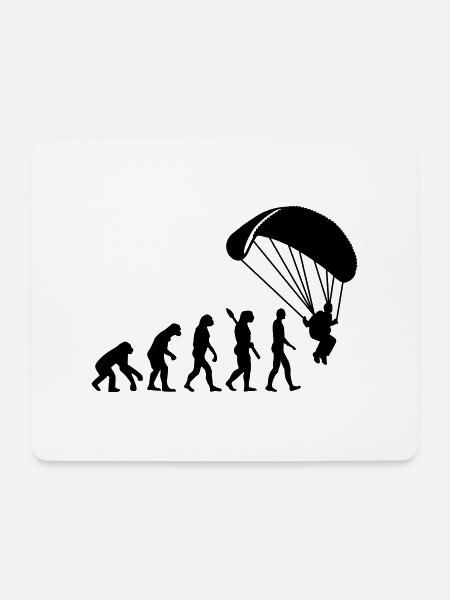 Evolution Fallschirmspringen - Mousepad (Querformat) - Weiß