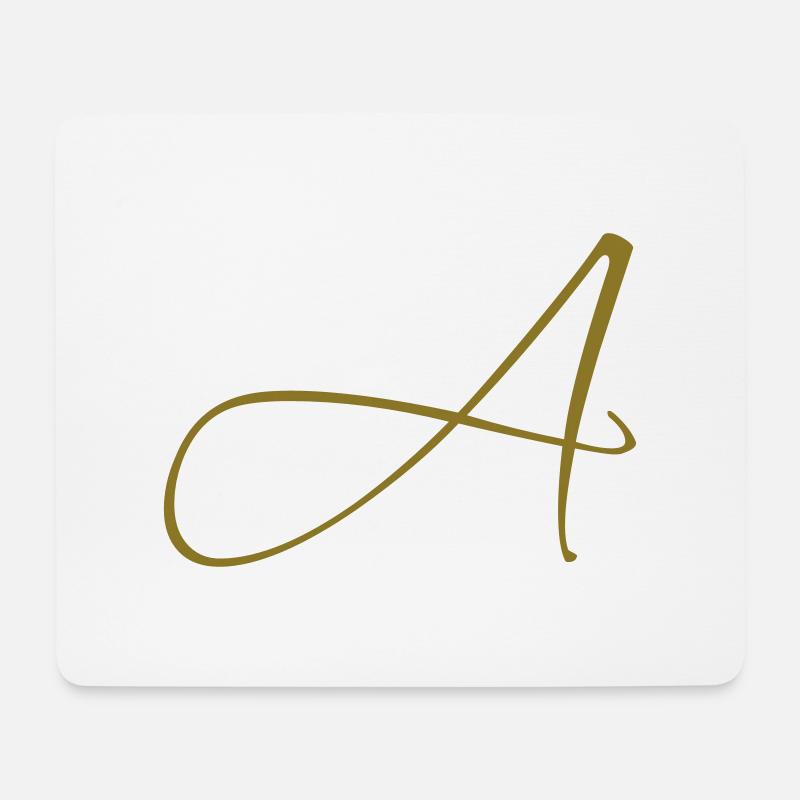 Letter A - Mouse Pad (horizontal) - white
