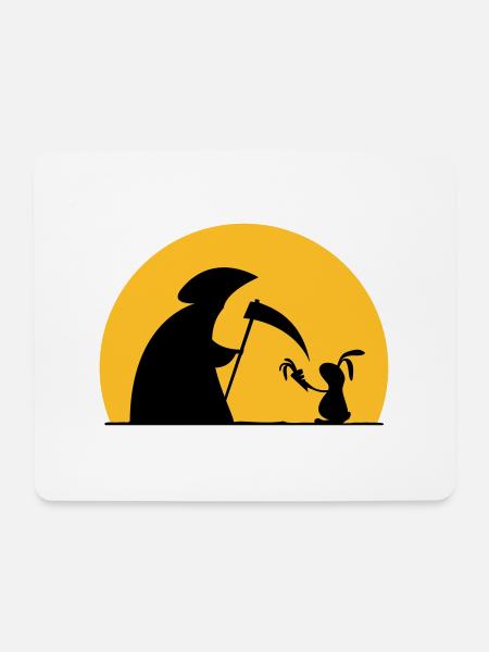 Hase Kaninchen Möhre Tod Sensenmann Karotte bunny - Mousepad (Querformat) - Weiß