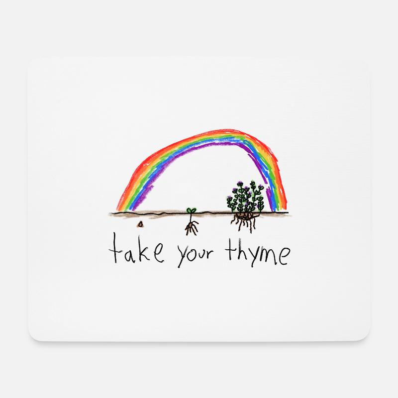 kinderzeichnung lasse dir zeit Thymian Regenbogen - Mousepad (Querformat) - Weiß