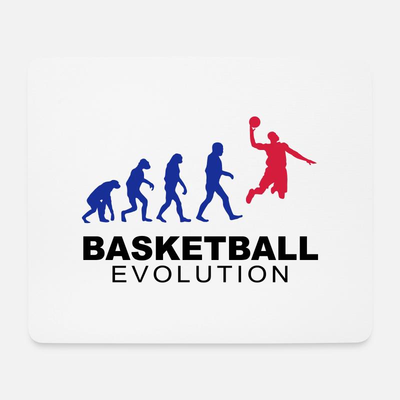 Basketball evolution - Mousepad (Querformat) - Weiß