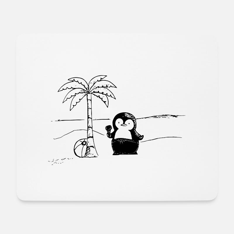 Pinguin im urlaub - Mousepad (Querformat) - Weiß