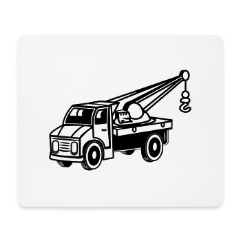 Voiture jouet camion grue sur camion grue camion v - Tapis de souris (format paysage) - blanc - Devant