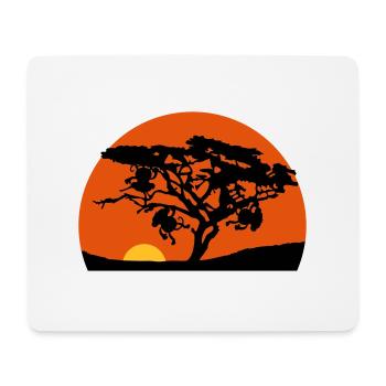 Africa tree sunset monkey - Mouse Pad (horizontal) - white - Front
