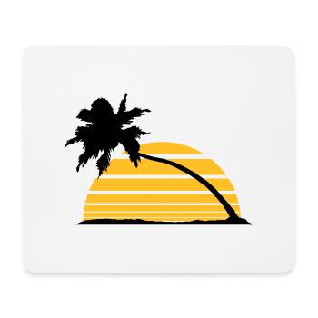 sun stripes lines silhouette palm beach sea - Mouse Pad (horizontal) - white - Front