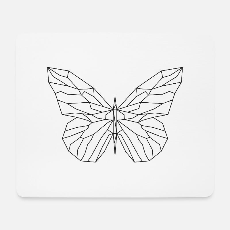 Geometrischer Schmetterlings-Aufkleber - Mousepad (Querformat) - Weiß