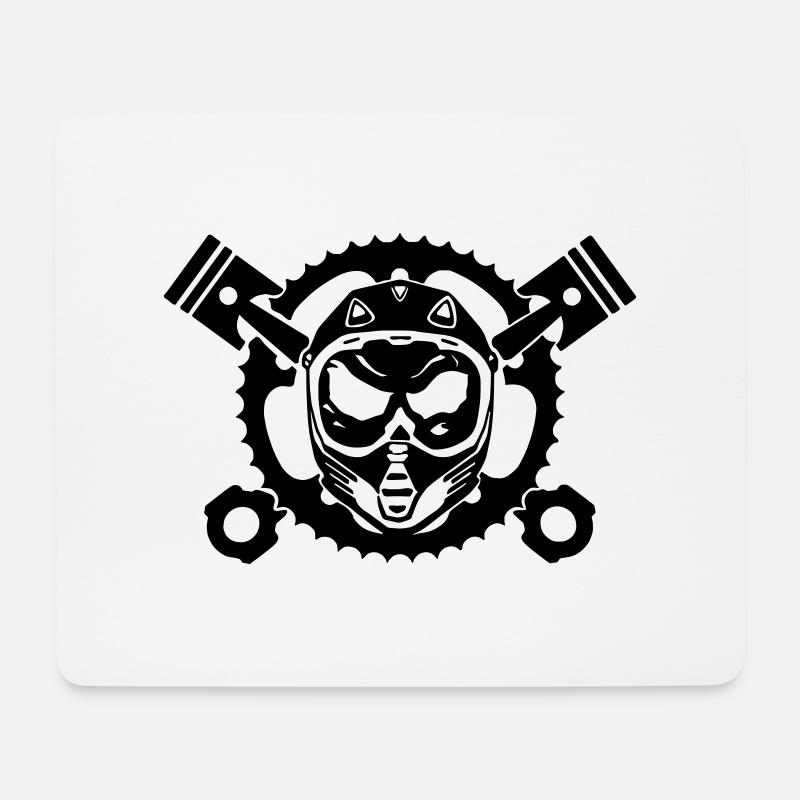 Motocrosshead - Mousepad (Querformat) - Weiß