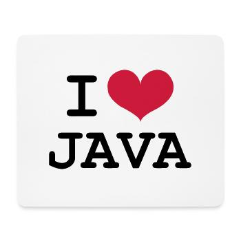 I Love Java [Developer / Geek] - Mousepad (Querformat) - Weiß - Vorne