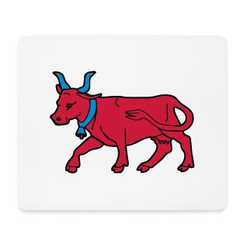 dessin vache rouge vecteur boucher éleveur Béarn - Tapis de souris (format paysage) - blanc - Devant