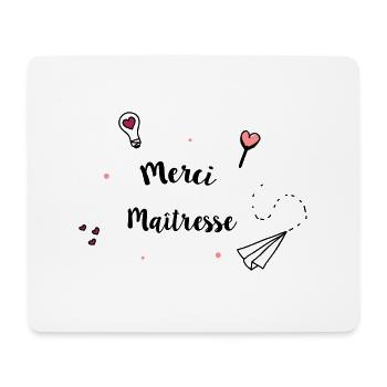 Merci maitresse coeur - Tapis de souris (format paysage) - blanc - Devant