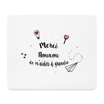 Merci nounou - Tapis de souris (format paysage) - blanc - Devant