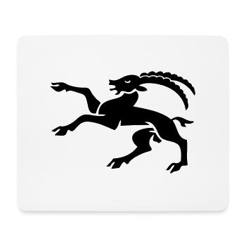 dessin bouquetin Canton des Grisons suisse - Tapis de souris (format paysage) - blanc - Devant