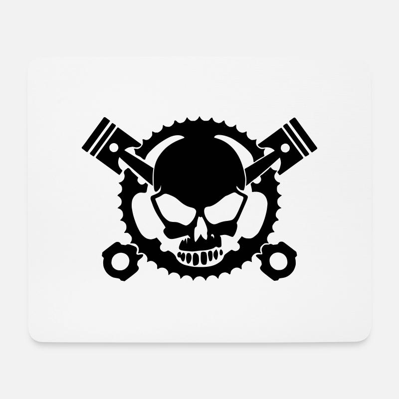 Motocrosshead - Mousepad (Querformat) - Weiß