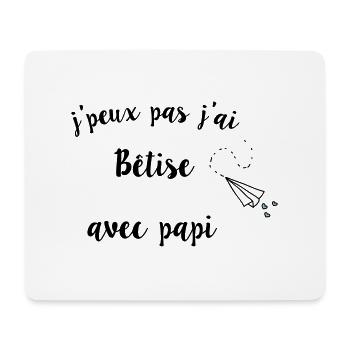 Ich kann nicht mit Papi dumm sein - Mousepad (Querformat) - Weiß - Vorne
